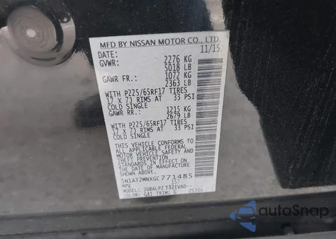 2016 Nissan Rogue S из США, поврежденный, VIN 5N1AT2MNXGC771485